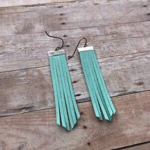 3/$20 Suede Diffuser Chevron Long Earrings